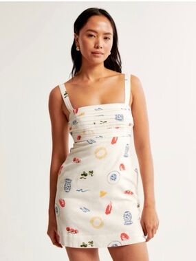 Abercrombie & Fitch Emerson Linen Blend Skort Dress | Euro Print size M petite